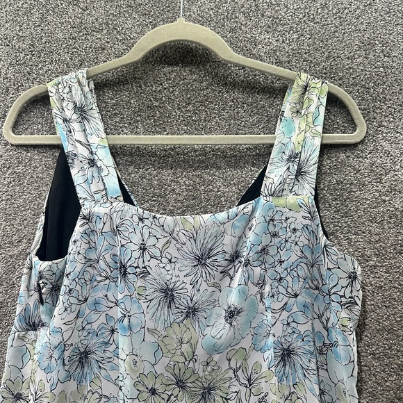 Nine & Co Babydoll Blouse Tank Top Women 10 Blue Floral V Neck Whimsy Fairy Y2k - Picture 5 of 11
